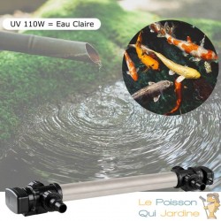 U.V INOX Stérilisateur - Clarificateur ( Ultra Violet ) 110W Pour Bassin De Jardin De Plus de 50 m³