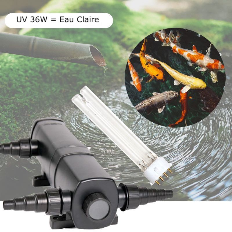 U.V ( Ultra Violet ) Stérilisateur - Clarificateur 36W Pour Bassin De Jardin De 12 à 15 m³ + 1 Ampoule De Rechange