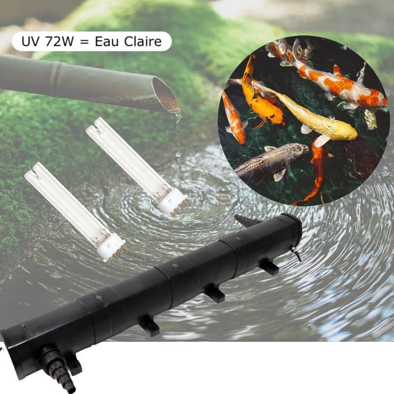 U.V Stérilisateur - Clarificateur 72W pour Bassin de 45 à 60 m³ + 2 ampoules de rechange