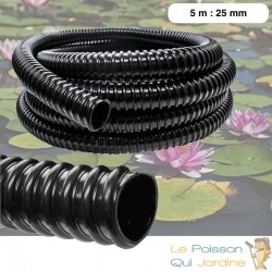 25mm noir ondulé tuyau flexible rouleau 5 mètres et clips Bassin Poisson Pompe Flexi 