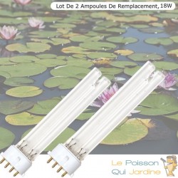 Lot De 2 Ampoules UVC De Rechange 18W, Aquarium Ou Bassins De Jardin