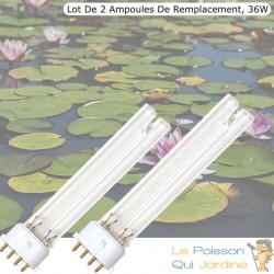 Lot De 2 Ampoules UV Stérilisateur - Clarificateur 36W, Pour Aquarium, Bassins De Jardin