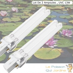 Lot De 2 Ampoules De Remplacement, UV 13W, Stérilisateur - Clarificateur Aquariums, Bassins