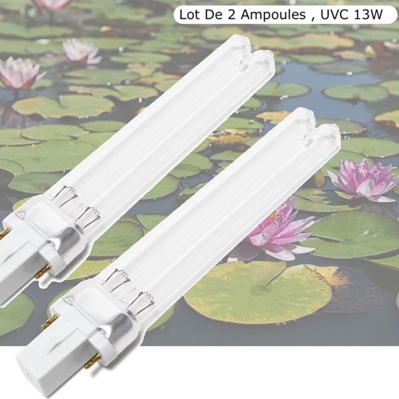 Lot De 2 Ampoules De Remplacement, UV 13W, Stérilisateur - Clarificateur Aquariums, Bassins