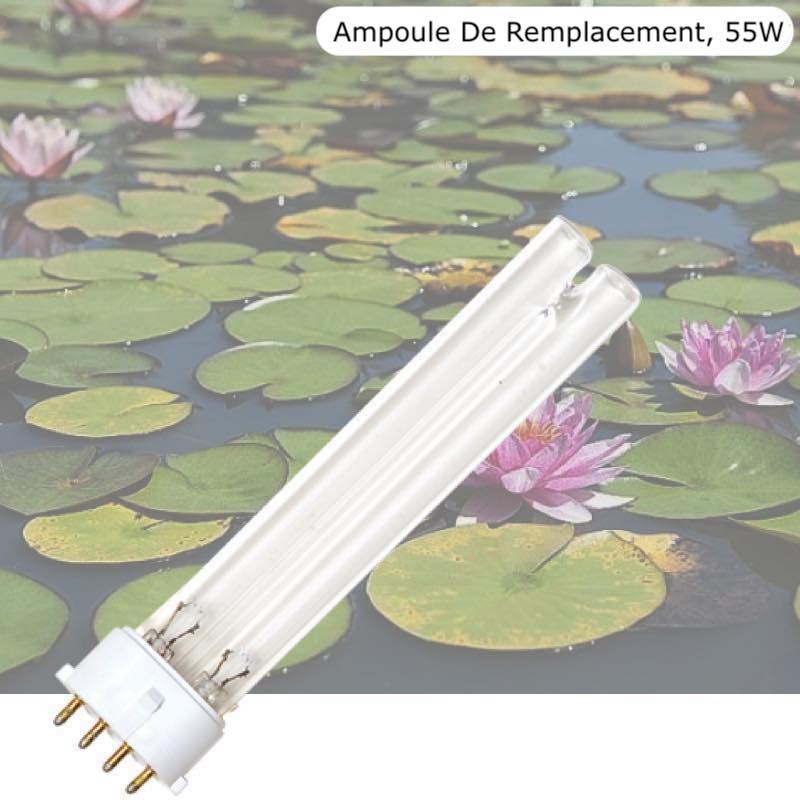 Ampoule Stérilisateur - Clarificateur UV 55W, Pour Aquarium, Bassin De Jardin