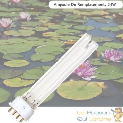 Ampoule Stérilisateur - Clarificateur UV 24W, Pour Aquarium, Bassin De Jardin