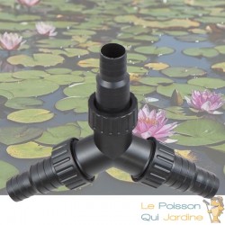 Té Raccord 3 sorties à visser pour Tuyau d'aquarium ou bassin de jardin 20 - 25 mm