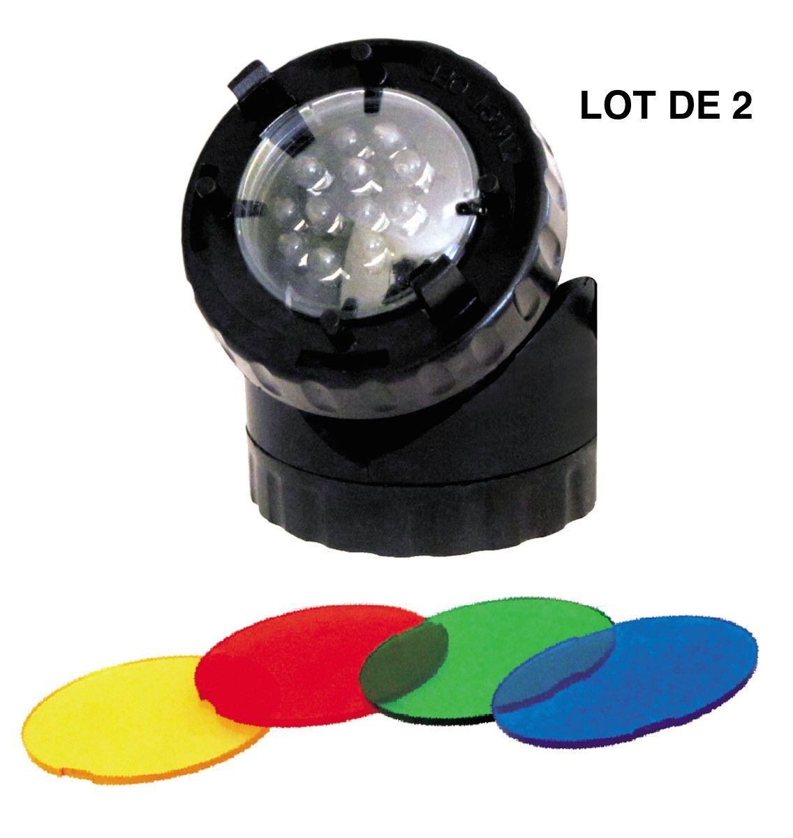 Lot de 2 Spots Led 1,5W Immergeables Pour Bassin De Jardins Et Piscine