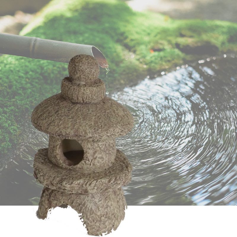 Décoration De Bassin De Jardin et Piscines, Pagode Beige, Zen, En Résine