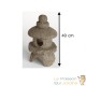 Lot De 2 Décorations De Bassin De Jardin, 2 Pagodes Beige, Zen, Résine