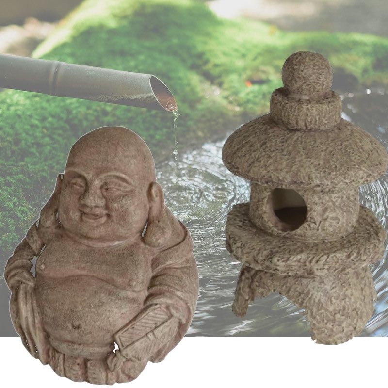 2 Décorations De Bassin De Jardin, et Piscines Bouddha + Pagode