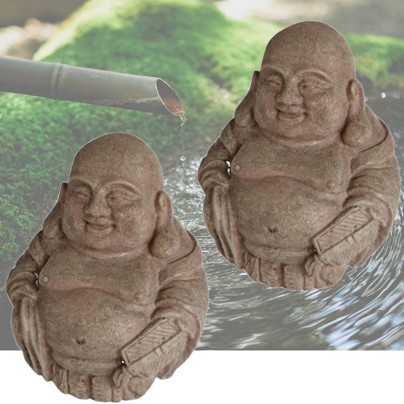 Lot De 2 Décorations De Bassin De Jardin, et Piscines 2 Bouddhas, Zen, En Résine