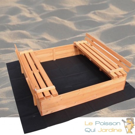 Bac À Sable 2 Bancs - Jeu De Jardin - Pour Enfants