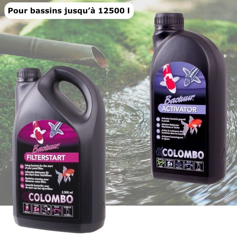 Pack Bactéries + Activateur pour bassins de jardin de 12500 litres