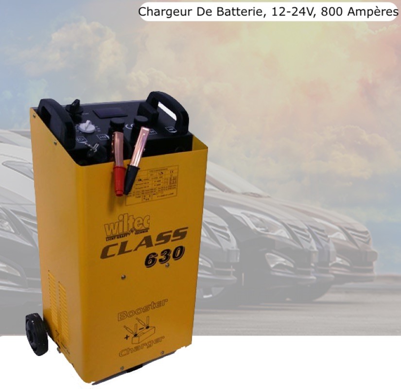 Chargeur de Batterie Rapide 12-24V, 800 Ampères, Voiture Moto Bateau