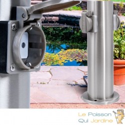 Multiprise Borne Ronde 2Prises Électriques Pour Jardin Et Extérieur