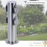 2 Multiprises Bornes Rondes 4 Prises Électriques Pour Jardin Et Extérieur