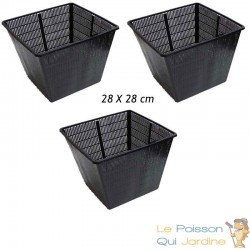 3 Paniers 28 X 28 cm pour plantes de bassins de jardin et étangs