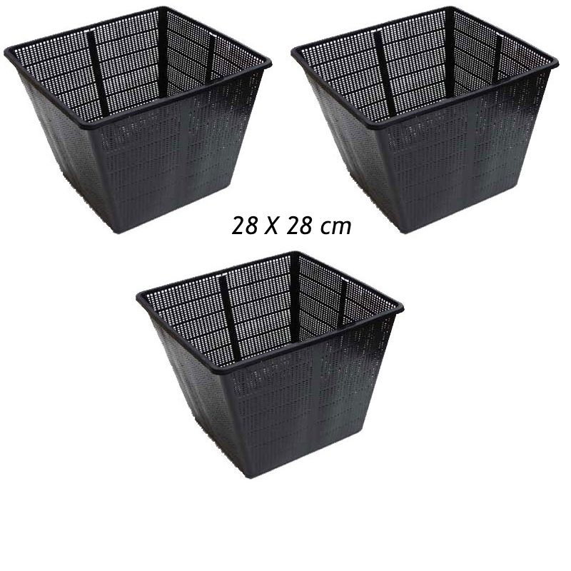 3 Paniers 28 X 28 cm pour plantes de bassins de jardin et étangs