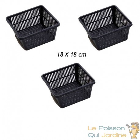 3 Paniers 19 X 19 pour plantes de bassins de jardin et étangs