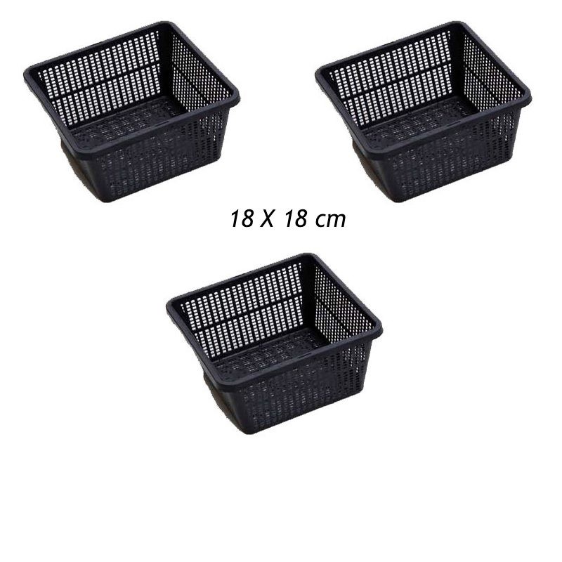 3 Paniers 18 X 18 pour plantes de bassins de jardin et étangs