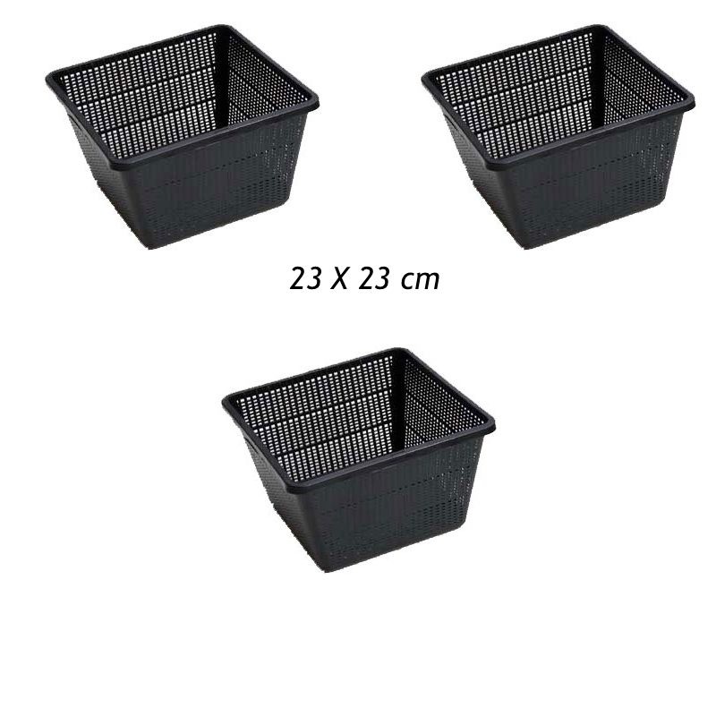 3 Paniers 23 X 23 pour plantes de bassins de jardin et étangs