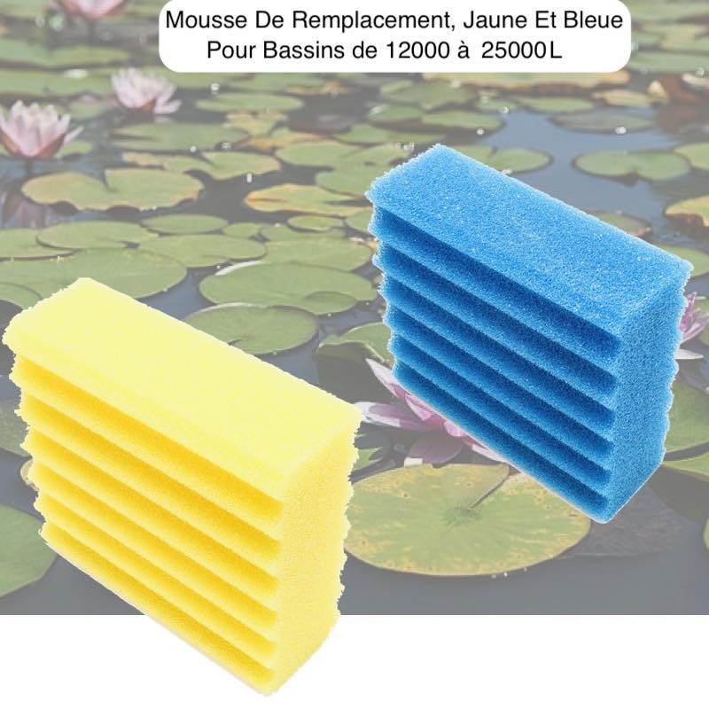 Lot De Mousses De Remplacement, 1 Mousse Jaune + 1 Mousse Bleue