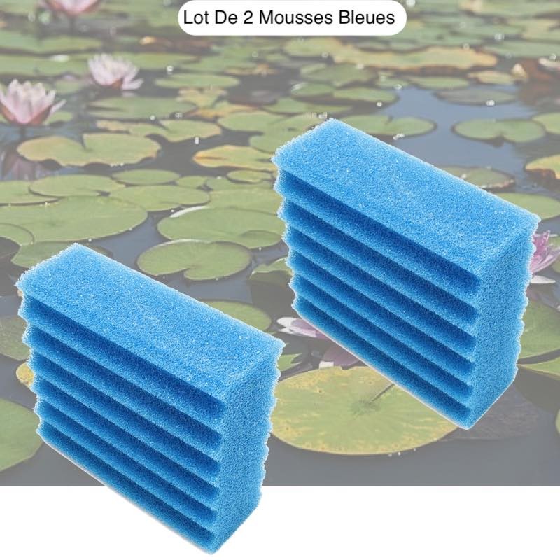 Lot De 2 Mousses Bleues, De Filtration, De Remplacement, Pour Bassins