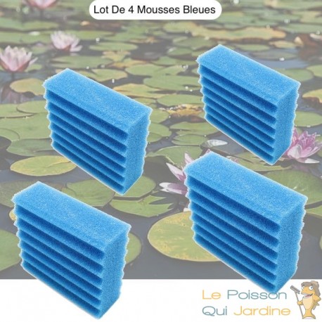 Lot De 4 Mousses Bleues, De Filtration, De Remplacement, Pour Bassins