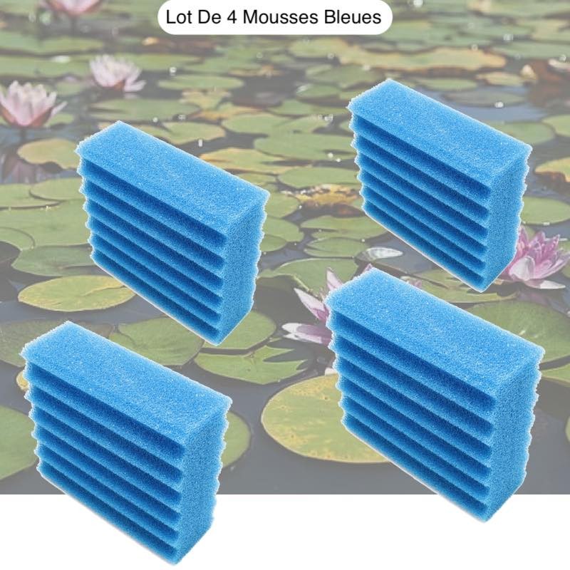 Lot De 4 Mousses Bleues, De Filtration, De Remplacement, Pour Bassins