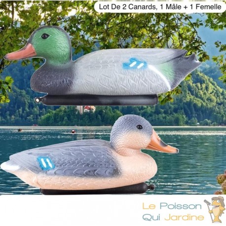 Lot De 2 Décorations De Bassin, 1 Mâle + 1 Femelle Canard, Artificiel