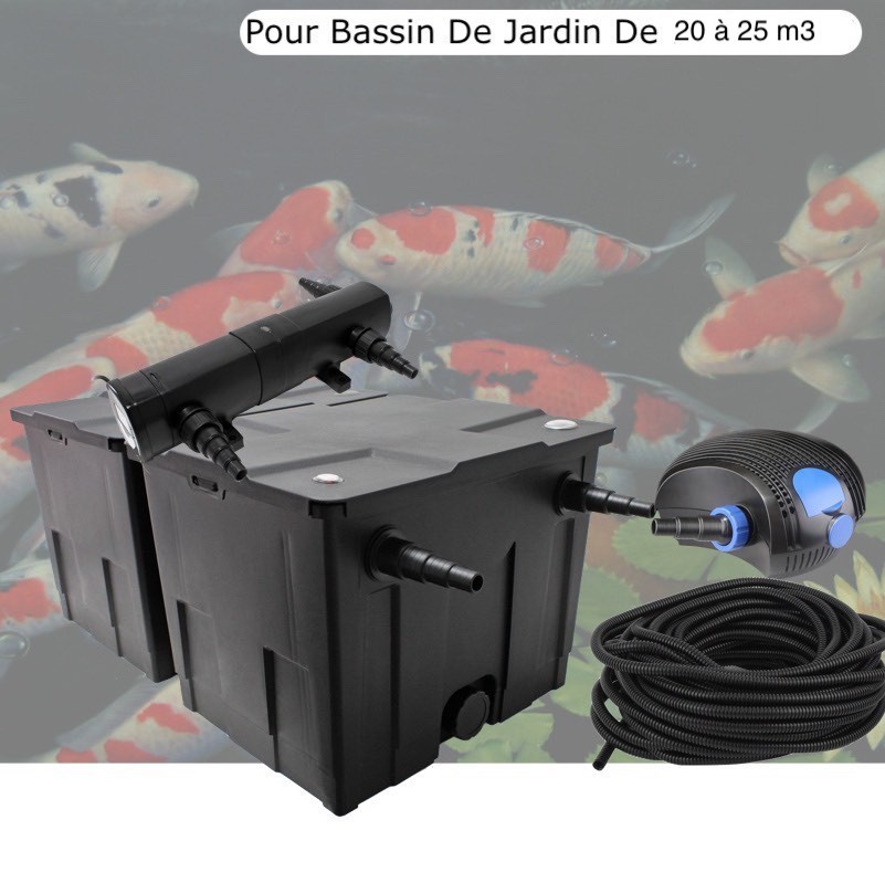 Kit De Filtration Complet Avec UV 36W Pour Bassin De Jardin De 20 à 25m3 Le Poisson Qui Jardine