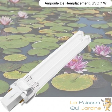 Ampoule UVC 7W pour ultra violet de bassin et aquarium