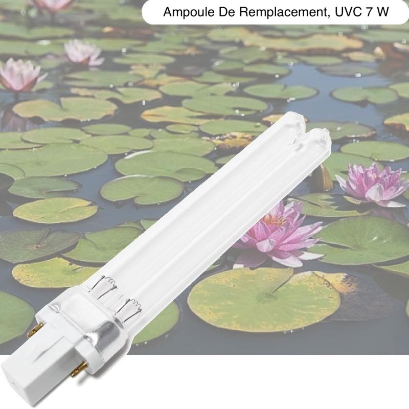 Ampoule Stérilisateur - Clarificateur UV 7W, Pour Aquarium, Bassin De Jardin