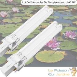 Lot De 2 Ampoules Stérilisateur - Clarificateur UV 7W, Aquarium, Bassin De Jardin