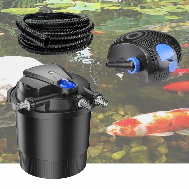 Kit Filtre Pression Bassin UV 36W, Pompe, Tuyau 40000 L. Filtration complète bassin de jardin