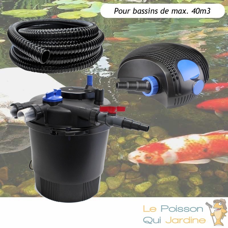 Kit De Filtration De Bassin Bio Filtre 60000l Pompe Éco Uvc 36w