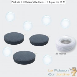 Pack de 3 Diffuseurs De 8 cm, Forme Disque + 1 Tuyau De 25m