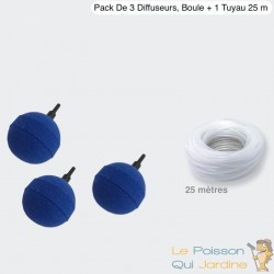 Pack PROMO 3 X Diffuseurs d'air ( boule ) sphèrique pour aérer les bassins de jardin : 5 cm