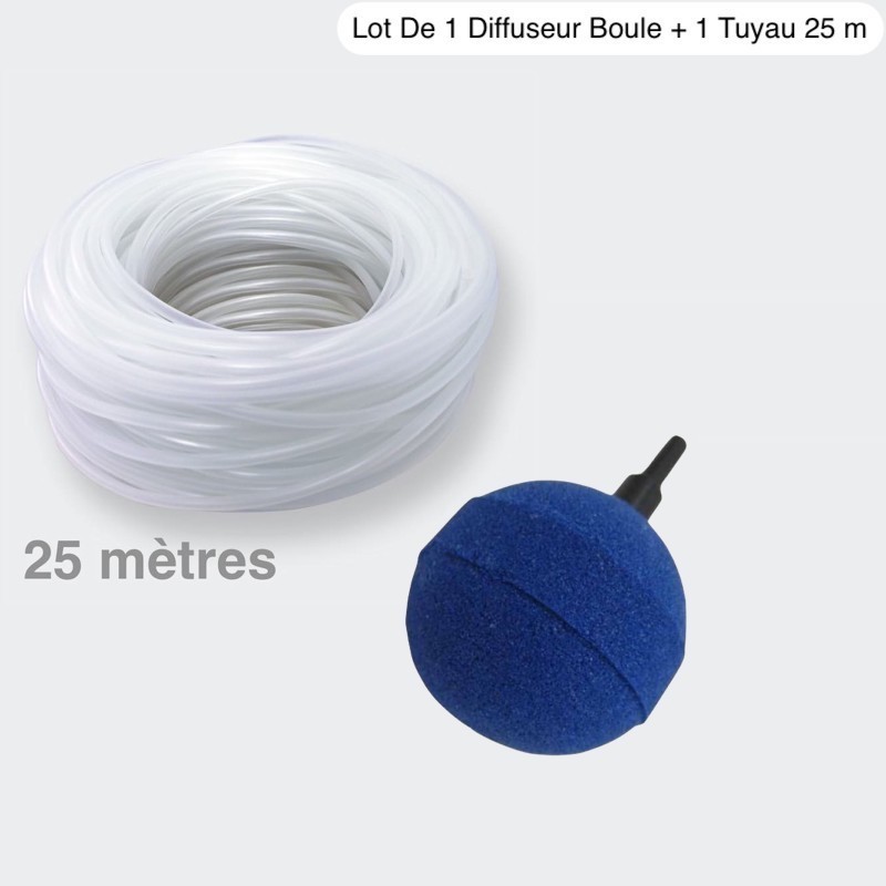 Lot De 1 Diffuseur D'Air De 5 cm, Sphérique, Boule + 1 Tuyau De 25 M