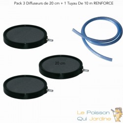 Pack 3 Diffuseurs D'Air Disques 20 cm + 1 Tuyau RENFORCE 10 m, Bassins