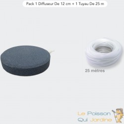 Pack 1 Diffuseur d'Air, Forme De Disque, 12 cm + 1 Tuyau De 25 m, Pour Bassins