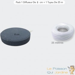 Pack 1 Diffuseur D'Air, Forme De Disque 8 cm + 1 Tuyau De 25 m, Bassins