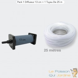 Pack 1 Diffuseur D'Air De 13 cm De Longueur + 1 Tuyau De 25 m, Pour Bassins