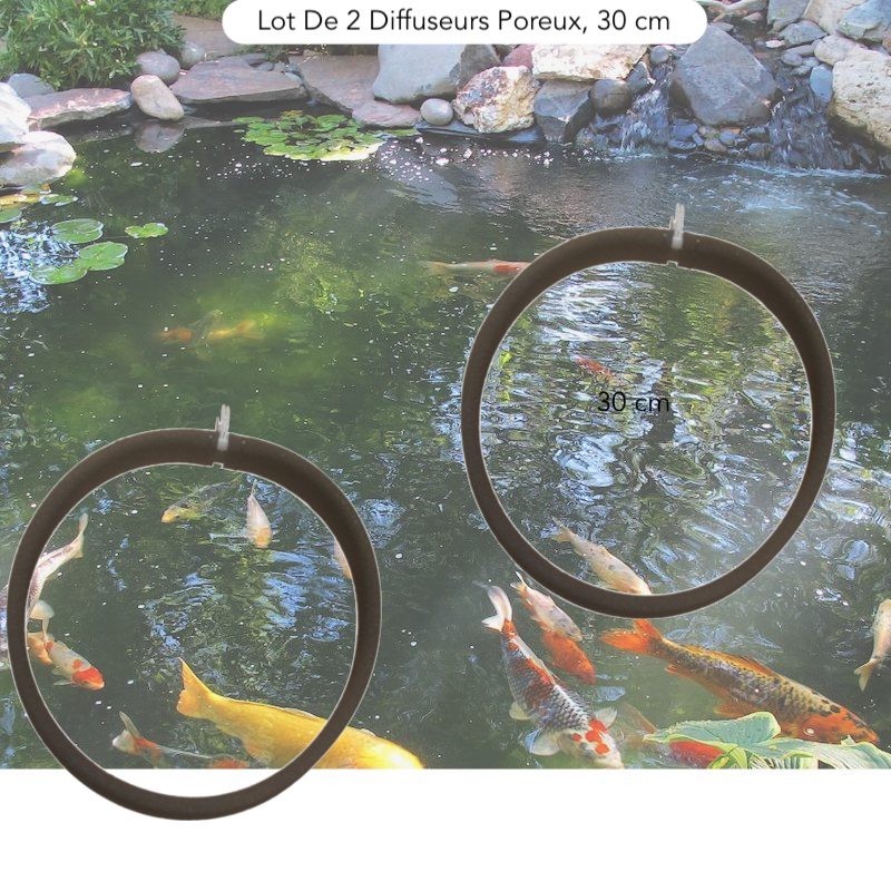 2 Diffuseurs D'Air Bassins Poreux PREMIER PRIX 30 cm. À Lester Pour Bassins De Jardin