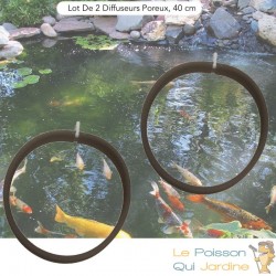 Lot De 2 Diffuseurs D'Air Bassin Poreux PREMIER PRIX 40 cm. À Lester Pour Bassins De Jardin