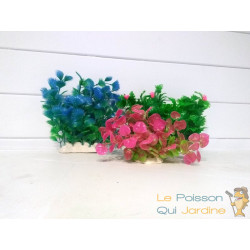 Lot 3 Plantes Plastiques Déco Aquariums: Verte, Rose & Bleue