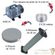 Set aération bassin de jardin 6 disques 10 cm + 3 Diffuseurs 30 cm de 15000 à 20000 litres