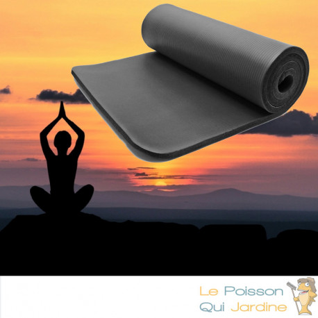 Tapis De Sport - Sol Noir 185 X 80. Yoga, Pilates, Body Balance, Stretching, Abdominaux