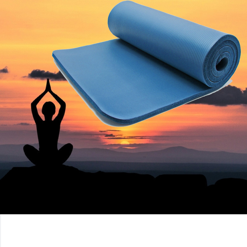 Tapis De Sport - Sol Bleu 185 X 80. Yoga, Pilates, Body Balance, Stretching, Abdominaux
